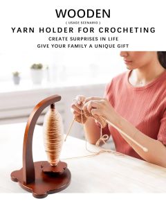 Magnetic Yarn Holder for Crocheting with Bear Shape– 360° Spinning Spindle for Tangle-Free Yarn Ball Holder Spinner, Solid Wood Construction, Ideal for Knitting & Crochet Projects