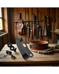 A Set Black Belt Clip Knife Sheath, Metal Kydex Holster Waist Clips, Kydex Knife Sheath Kit, Knife Clip Replacement, Metal Belt Clip for Knife Sheaths, Holster Making