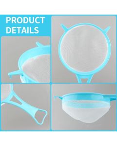 4Pcs Fine Mesh Strainer Set, Solid-Liquid Separator Gadget, Plastic Flour Colander with Non Slip Handles, Kitchen Tools for Yogurt Baking Tea Coffee Juice Pasta(4 Size)
