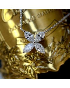 S925 Sterling Silver 4-Leaf Clover Zircon Pendant Necklace 2-Pack - 18K Gold + White Gold Plated Lucky Charm Chain for Women - Delicate Daily Wear Jewelry