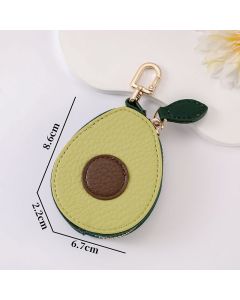 Fruit Coin Purse Keychain 3-Pack - Cute Leather Car Keychain Pendant for Women - Novelty Bag Charm for Keys Handbags Totes - New Avocado (3-Pack)