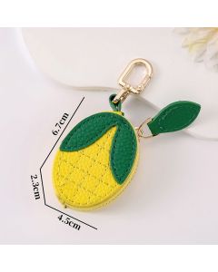 Fruit Coin Purse Keychain 3-Pack - Cute Leather Car Keychain Pendant for Women - Novelty Bag Charm for Keys Handbags Totes - Corn (3-Pack)