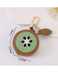 Fruit Coin Purse Keychain 3-Pack - Cute Leather Car Keychain Pendant for Women - Novelty Bag Charm for Keys Handbags Totes - Kiwi (3-Pack)