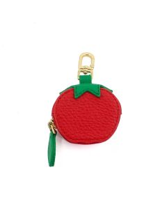 Fruit Coin Purse Keychain 3-Pack - Cute Leather Car Keychain Pendant for Women - Novelty Bag Charm for Keys Handbags Totes - Persimmon (3-Pack)