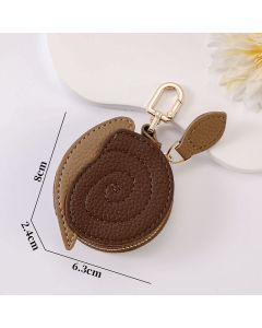 Fruit Coin Purse Keychain 3-Pack - Cute Leather Car Keychain Pendant for Women - Novelty Bag Charm for Keys Handbags Totes - Large Snail (3-Pack)