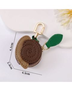 Fruit Coin Purse Keychain 3-Pack - Cute Leather Car Keychain Pendant for Women - Novelty Bag Charm for Keys Handbags Totes - Small Snail (3-Pack)