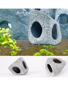 3 Pieces Rock Aquarium Decorations, Stackable Cave Aquarium Decor, Betta Fish Tank Accessories Hideout Hidden Stones Ornaments, Fish Rock House Hideaway Tunnel Fish Cave for Aquarium Shrimp Cichlid