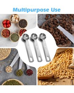 1 Teaspoon Measuring Spoons, 3Pcs Stainless Steel Short Design Kitchen Tools for Precise Cooking, Baking and Spices Measurement, 5ml