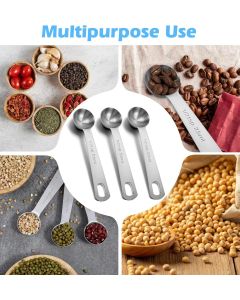 1/2 Teaspoon Measuring Spoons, 3Pcs Stainless Steel Short Design Kitchen Tools for Precise Cooking Baking Spices Measurement, 2.5ml