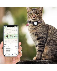 Reflective Cat Collar Compatible with Apple Airtag Adjustable Airtag Holder for Cat Dog Kitten Puppy