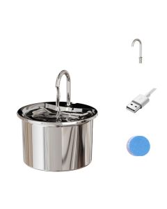 FT444 1.8L Electric Pet Water Dispenser Automatic Stainless Steel Cat Dog Fountain