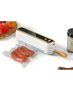 Mini Vacuum Sealer Machine Cordless Food Vacuum Sealer for Freezer Storage Meal Prep - White