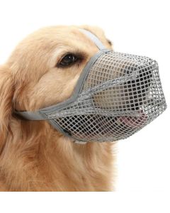 Soft Mesh Covered Dog Muzzle with Adjustable Straps Anti-Biting Breathable Pet Muzzle XL