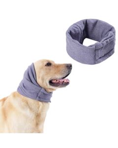Dog Calming Ear Wraps Ear Protection Cover Pet Dog Head Muff Dark Gray - M