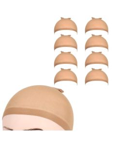 8Pcs Stocking Wig Caps Stretchy Nylon Hair Net for Women Black