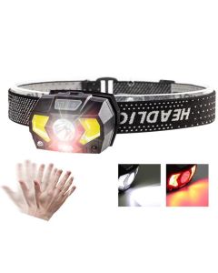 Motion Sensor LED Headlamp Rechargeable Flashlight for Camping Running Fishing Cycling