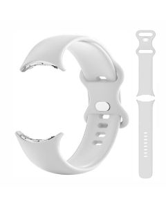 For Google Pixel Watch 1 / 2 Soft Replacement Strap Silicone Sport Watch Band White - S