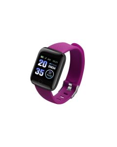116plus Waterproof Smart Watch Sports Fitness Trackaer with Heart Rate Monitor for Men and Women-Black