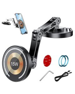 15W Car Mount Charger Dash Window Charging Mount for iPhone Air 17 Pro 16 Pro