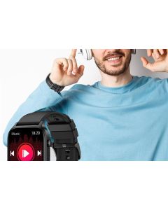 Smart Watch 1.85-Inch Fitness Watch with Heart Rate Sleep Monitor Blood Oxygen Blood Pressure Activity Tracker-Black