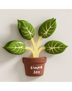 Household Food Bag Freshness Sealing Clips, Creative Plant Pot Magnetic Clips, Multifunctional Fridge Magnet Clips, Cute Leaf-Shaped Food Bag Clips，2-pack - Pink + Green