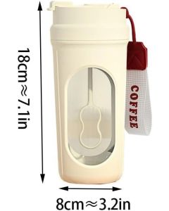 Electric Automatic Mixing Cup, One-Button Shaker Cup, Food-Grade Portable Coffee/Water Cup with Dual Spouts, Type-C Charging, Portable Leak-Proof Electric Mixing Cup with Carrying Strap—Red