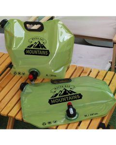 8L Large-Capacity Foldable Outdoor Water Bag,Built-in Faucet, Portable Camping and Travel Water Bag - Khaki