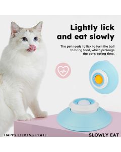 Pet Slow Feeder Bowl with Food Dispenser, Non-Slip, Universal Puzzle Feeder for Cats and Dogs - White