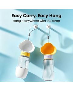 350ML Portable Outdoor Pet Water Cup, Leak-Proof Travel Water Dispenser - White