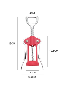 Wing-Type Wine Bottle Opener, Stainless Steel Auger with PP Comfort Grip, Portable Corkscrew for Home, Parties, and Camping—Black