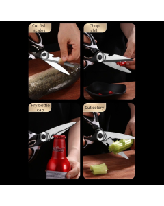 2-Pack Kitchen Scissors, Multi-Functional Shears with Non-Slip PP Handle & Safety Sheath for Meat, Chicken Bones, Vegetables