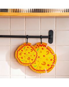 4-Piece Set - Creative Pizza-Shaped Heat-Resistant Placemat, Waterproof PVC Coaster & Trivet for Home Use