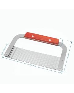 2 pieces - Stainless Steel Wavy Potato Cutter with Wooden Handle, Crinkle-Cut French Fry Slicer, Multi-Purpose Vegetable Chopper