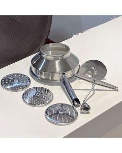 Stainless Steel Manual Food Mill with 3 Discs, Potato Fruit Vegetable Puree Masher