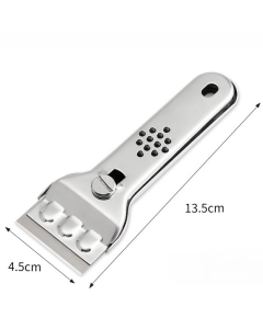 Stainless Steel Multi-Functional Cleaning Scraper, Glue & Stain Remover for Glass Tile, with 5 Replacement Blades