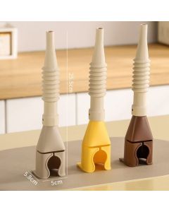 Bendable Silicone Long Oil Funnel, Clip-On Universal Oil Dispenser, Multi-Purpose Kitchen Transfer Funnel—Gray