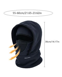 Fleece-Lined Winter Balaclava, Windproof and Breathable Face & Neck Warmer for Cycling and Outdoor Sports - Black