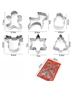 Stainless Steel Cookie Cutter Sets, DIY Press Baking Molds for Homemade Cookies & Pastries—6-Piece Christmas-Shaped Set