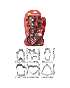 Stainless Steel Christmas Cookie Cutter 6-Piece Set, Holiday DIY Baking Molds for Cookies & Fondant—Christmas Gloves