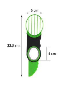 3-in-1 Avocado Slicer and Cutter, Multi-Functional Avocado Pitter & Slicing Tool for Fruit Prep—Green