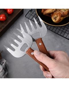 Stainless Steel Hand Guard, Multi-functional Kitchen Food Holder With Bottle Opener For Cutting & BBQ