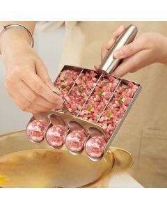 304 Stainless Steel Meatball Maker, Multi-size Paste Rice Ball Mold with Scoop for the Kitchen—Double Tube