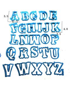 26 Pcs Large Vintage Alphabet Cookie Cutter Set, Plastic Fondant Cake Chocolate Baking Press Molds