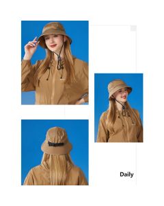 Unisex Quick-Dry Waterproof Bucket Hat – Outdoor Sun Protection Visor Hat – Khaki