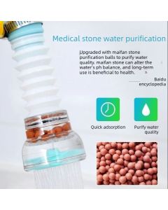 360 Rotating Tap Water Filter Nozzle, Multilayer Water Purifier Tap Adapter, Water Saving Shower Head Filter for Kitchen Sink-Green