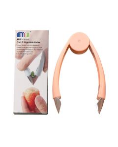 Stem Remover Tool for Strawberry, V Shape Fruit Huller Clip, Portable Berry Leaf Corer Picker for Kitchen-Orange