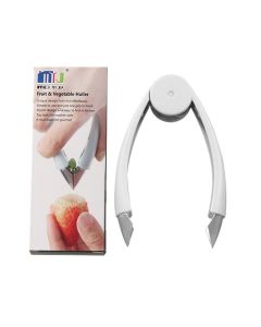Stem Remover Tool for Strawberry, V Shape Fruit Huller Clip, Portable Berry Leaf Corer Picker for Kitchen-Gray