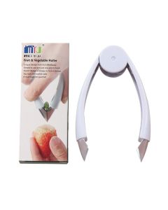 Stem Remover Tool for Strawberry, V Shape Fruit Huller Clip, Portable Berry Leaf Corer Picker for Kitchen-Blue