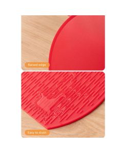 D Shape Double Sided Antibacterial Cutting Board Non Slip Kitchen Chopping Board with Draining Back-red