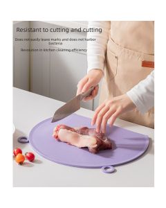 D Shape Double Sided Antibacterial Cutting Board Non Slip Kitchen Chopping Board with Draining Back-black